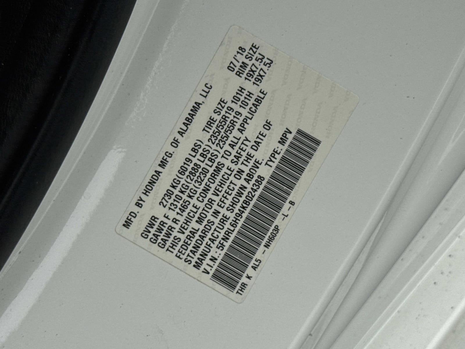 2019 Honda Odyssey Elite