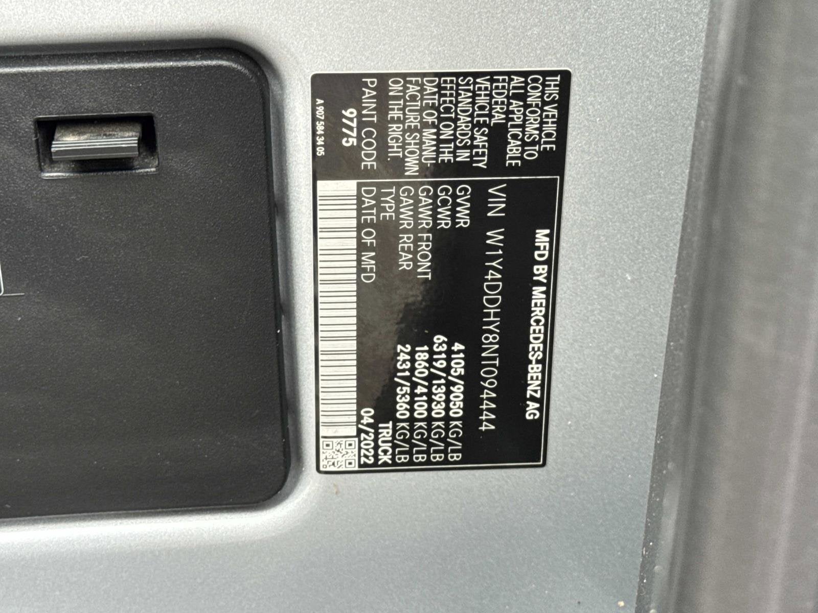 2022 Mercedes-Benz Sprinter Cargo Van NA